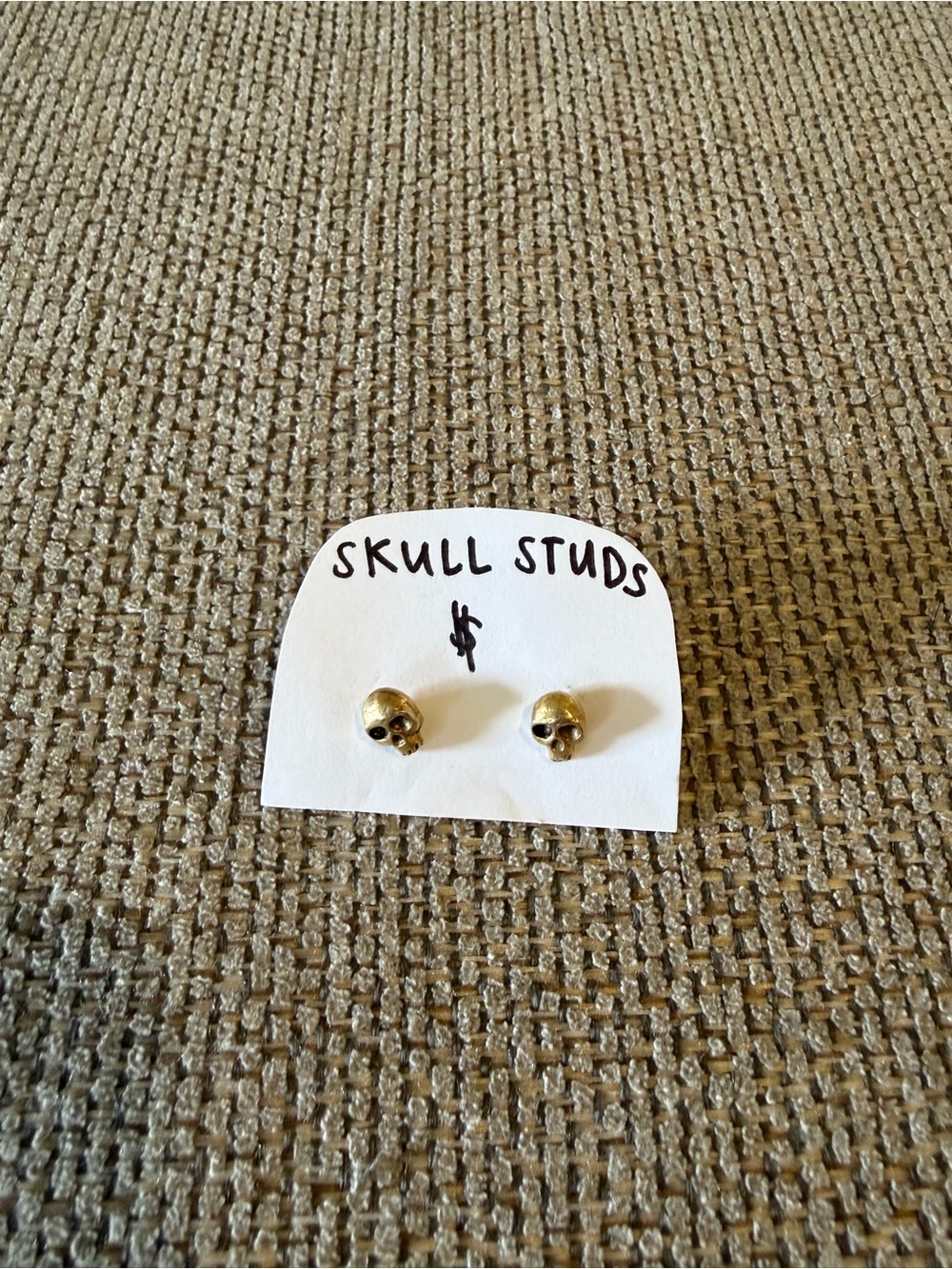 Gold Skull Stud Earrings